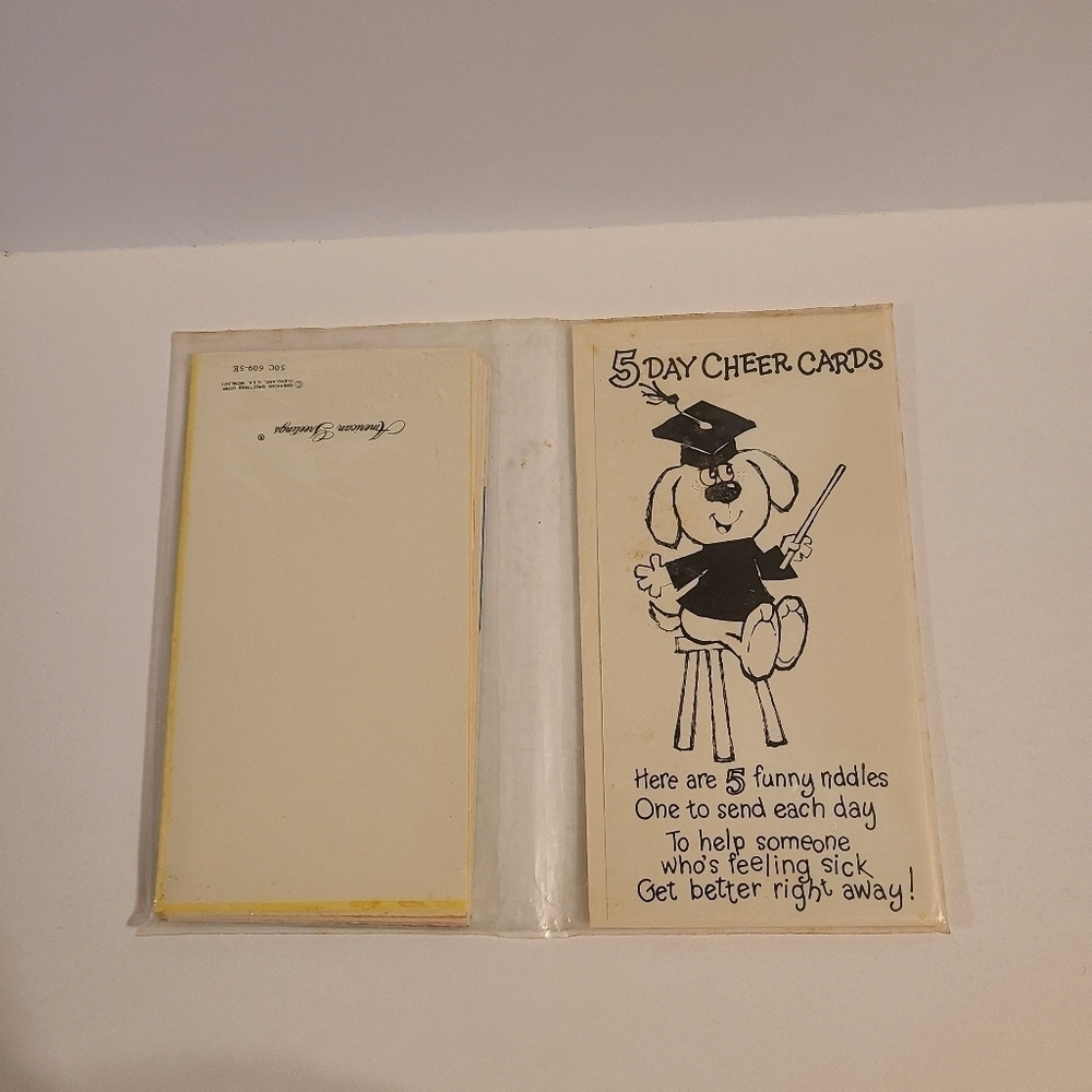 Vintage American Greetings 5 Day Cheer Card Series - Dog Theme - New